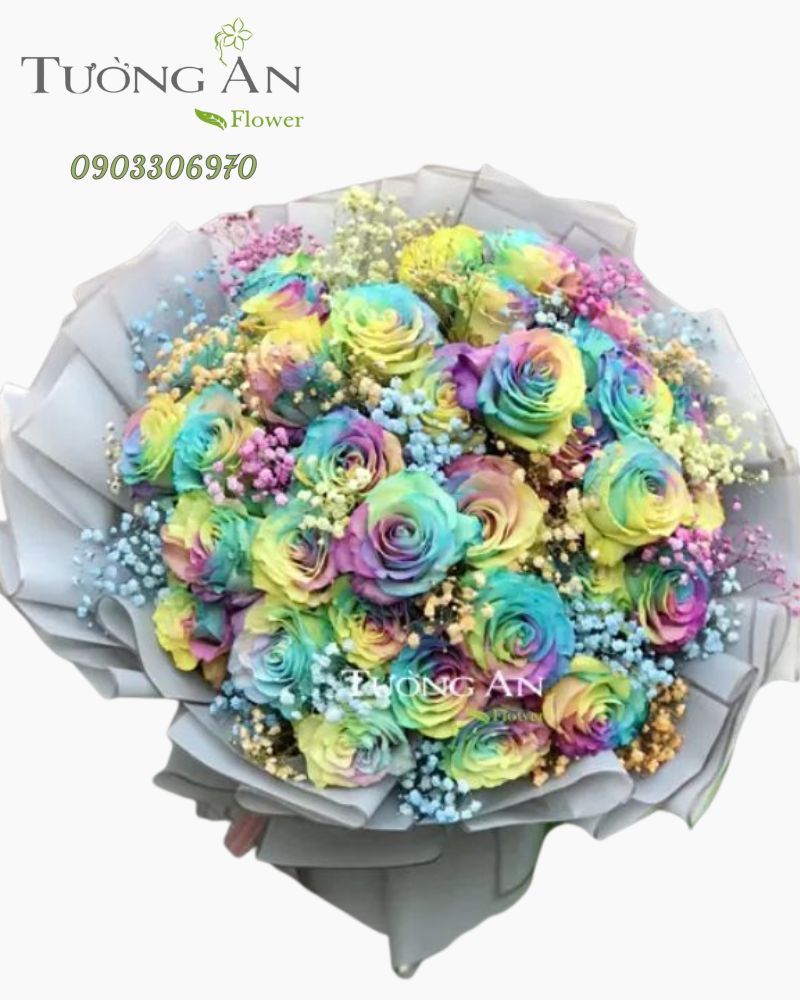  Bó Hoa Hồng 7 Màu - B54 