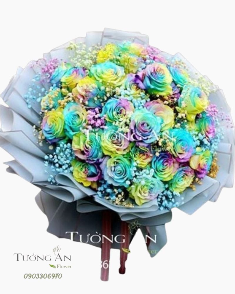  Bó Hoa Hồng Cầu Vồng - S556 