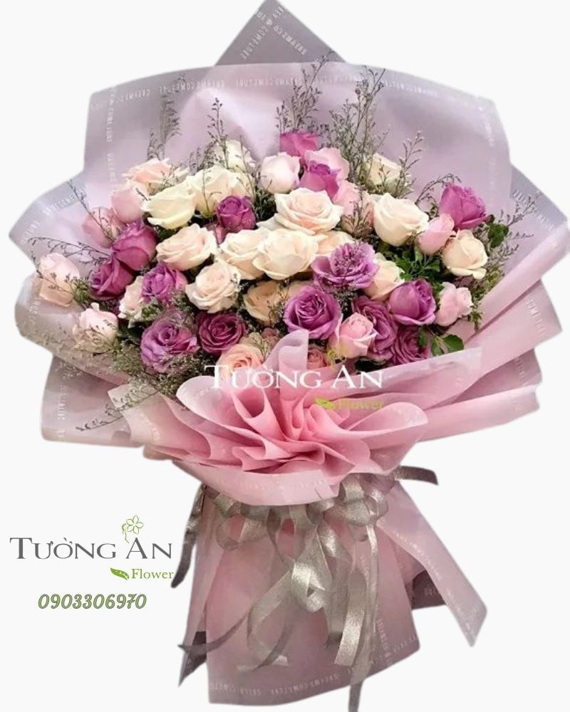  Bó Hoa Hồng Tím - A213 