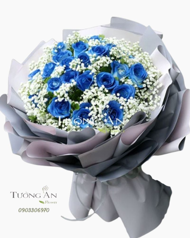  Bó Hoa Hồng Xanh - S444 