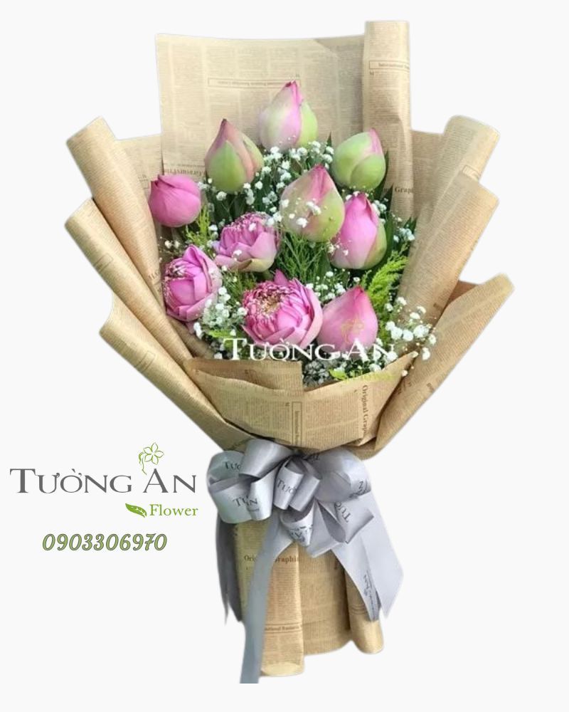  Bó Hoa Sen Hồng - A208 