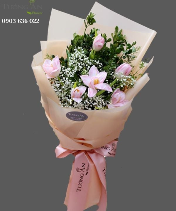  Bó Hoa Tulip Hồng - S113 