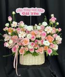  Giỏ Hoa Vườn Hồng Dịu Dàng - GH15 