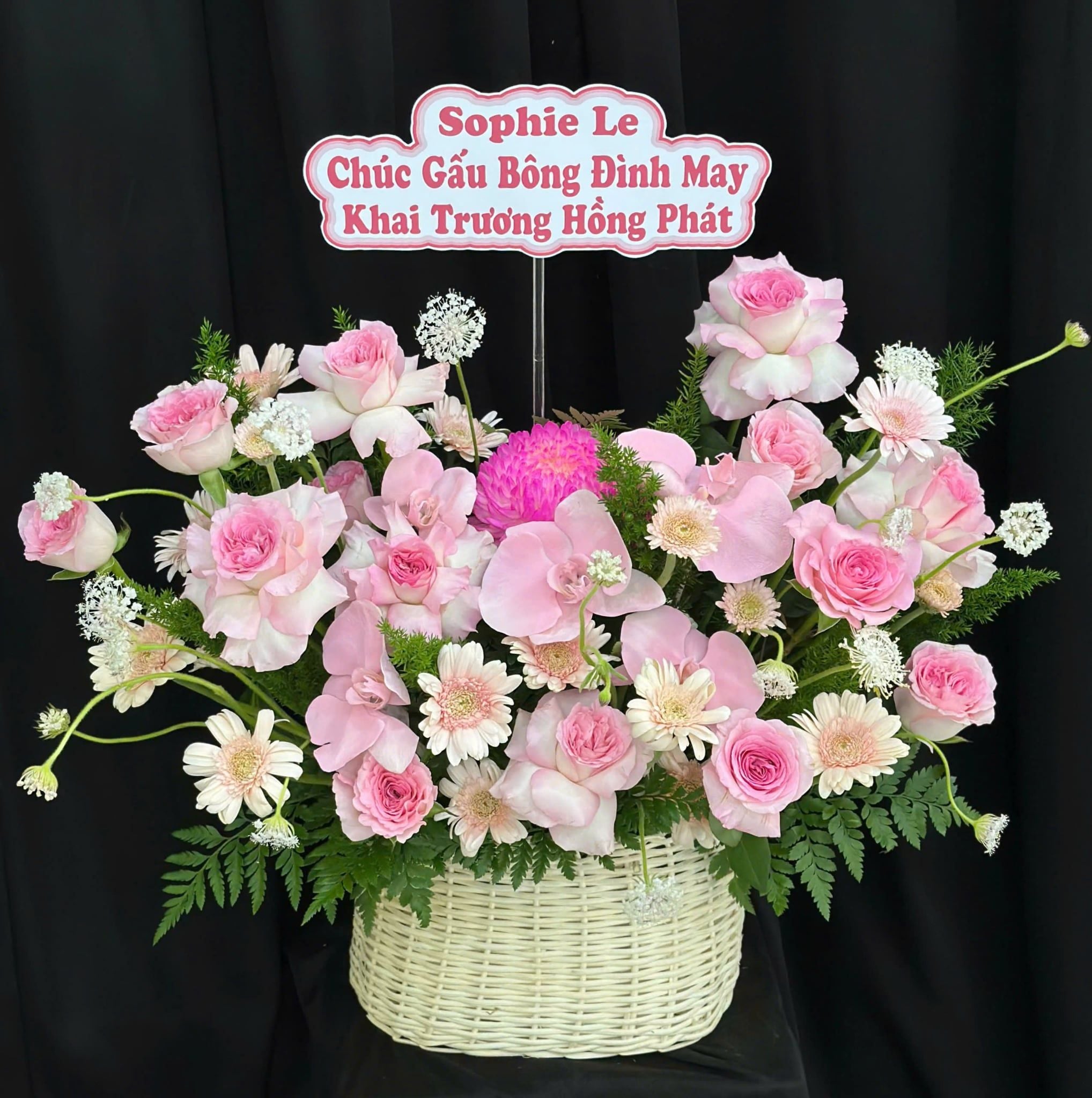  Giỏ Hoa Khúc Ca Xuân Hồng - GH36 