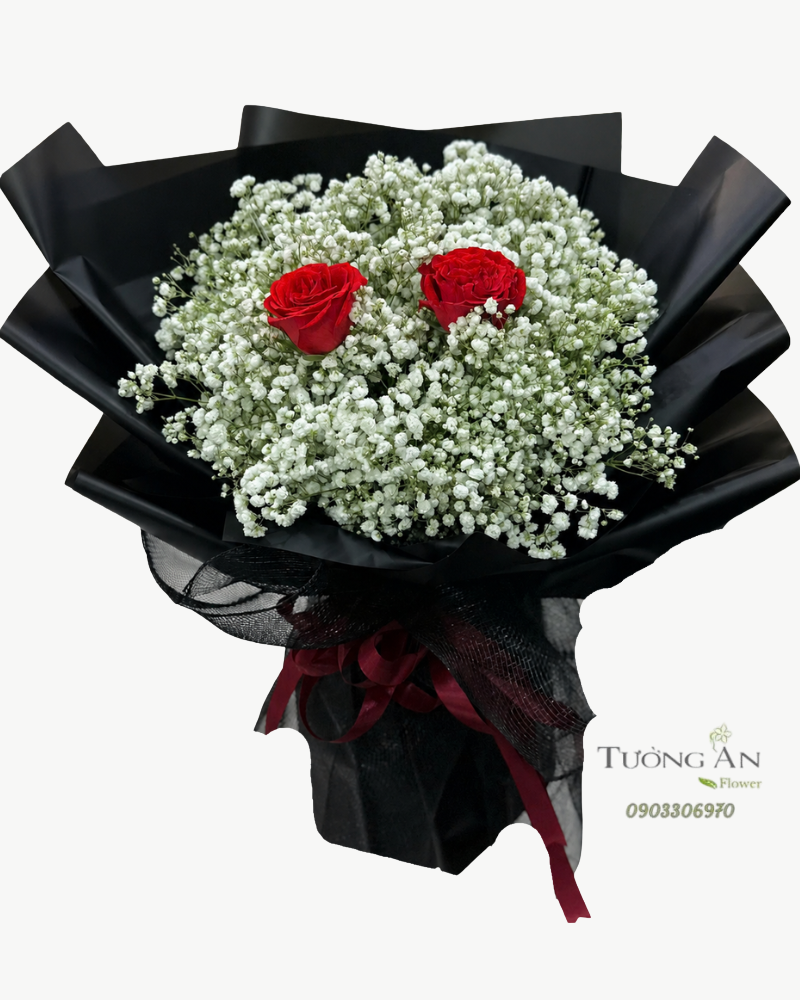  Bó Hoa Hồng Tâm Tuyết Trắng - HBD97 