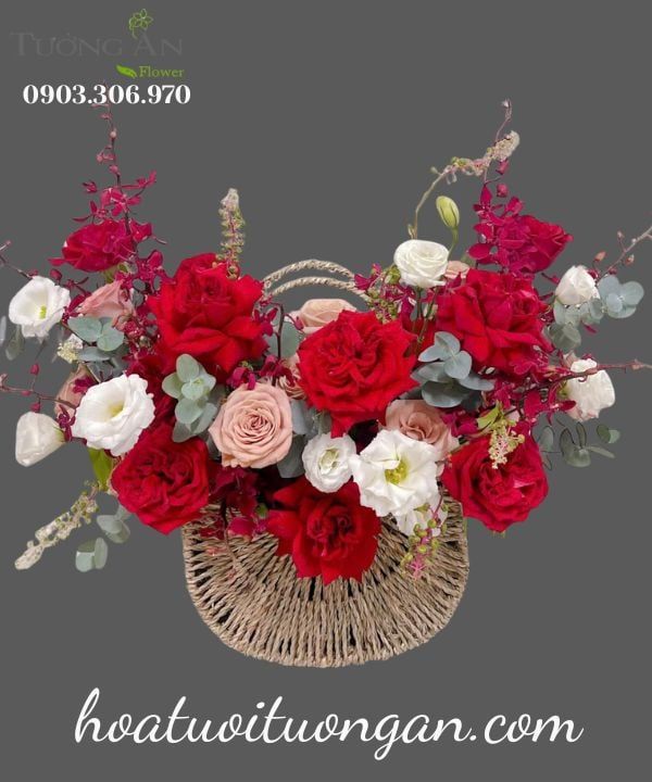 Giỏ Hoa Đỏ Mê Hoặc - MM183 