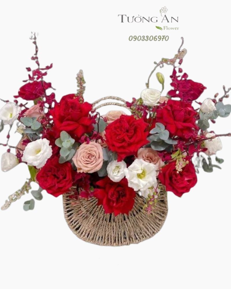  Giỏ Hoa Đỏ Mê Hoặc - MM183 
