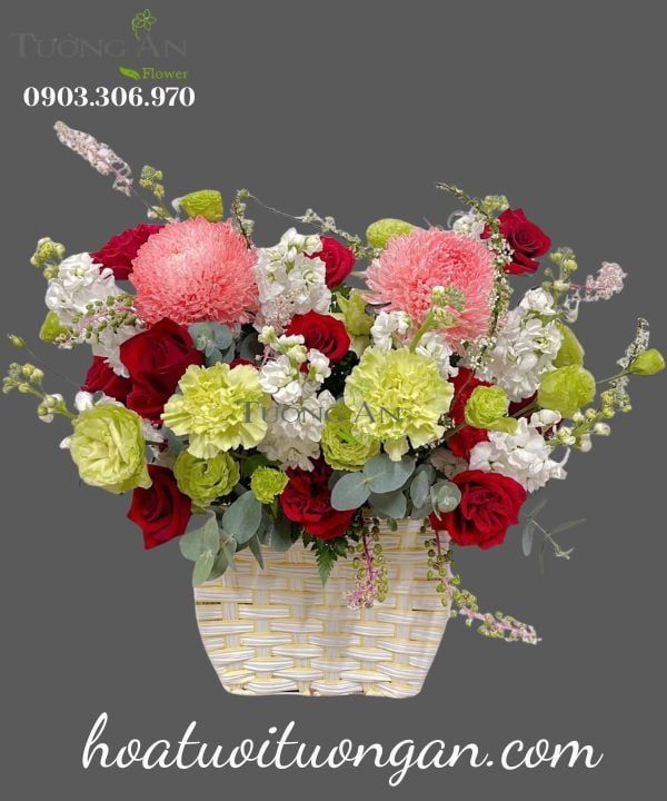  Giỏ Hoa Hòa Sắc Rạng Ngời - MM184 