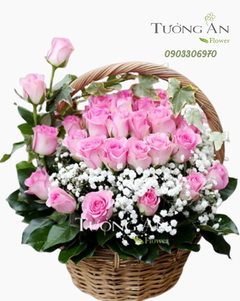  Giỏ Hoa Hồng Dâu - S73 
