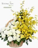  Giỏ Hoa Hồng Trắng - S249 