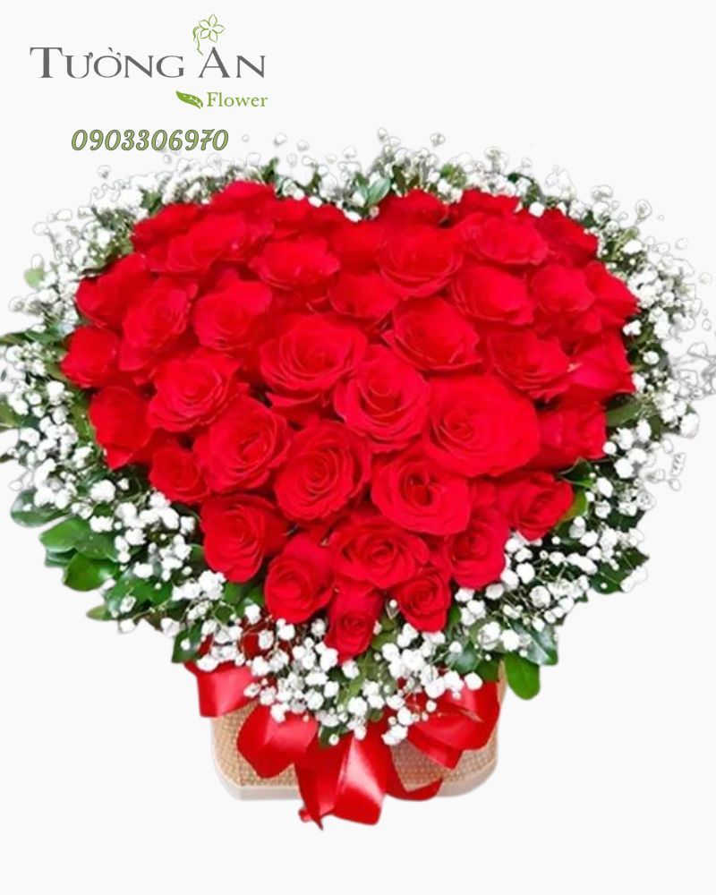  Giỏ Hoa Trái Tim Chân Thành - A306 