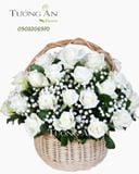  Giỏ Hoa Viếng Hồng Trắng - S355 