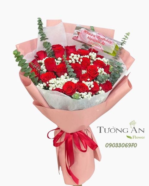 Bó Hoa Đỏ Rực Thịnh Vượng - HBD11