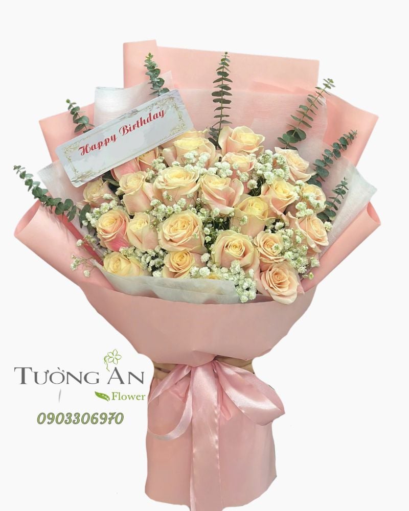  Bó Hoa Ánh Nắng Phấn Hồng - HBD12 
