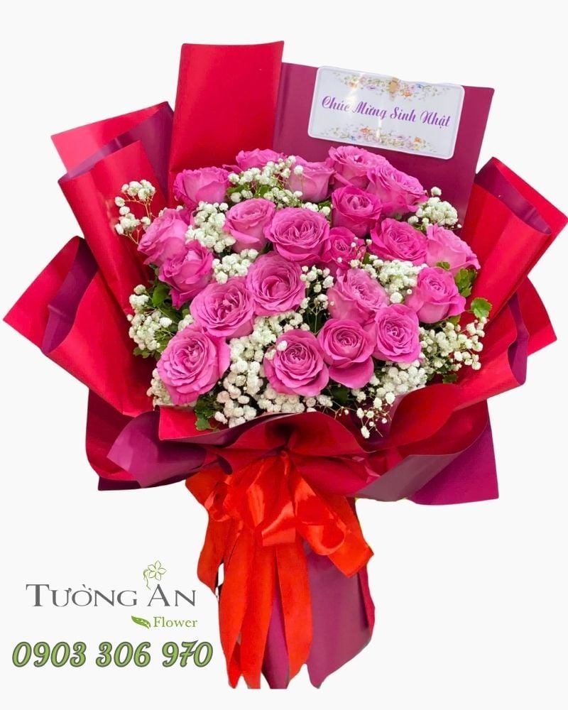  Bó Hoa Hồng Phấn Yêu Thương - HBD06 