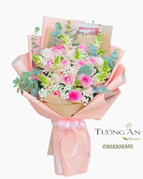 Bó Hoa Hồng Ngọc Dịu Êm - HBD10