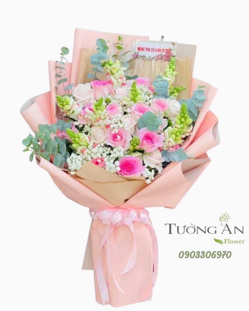  Bó Hoa Hồng Ngọc Dịu Êm - HBD10 