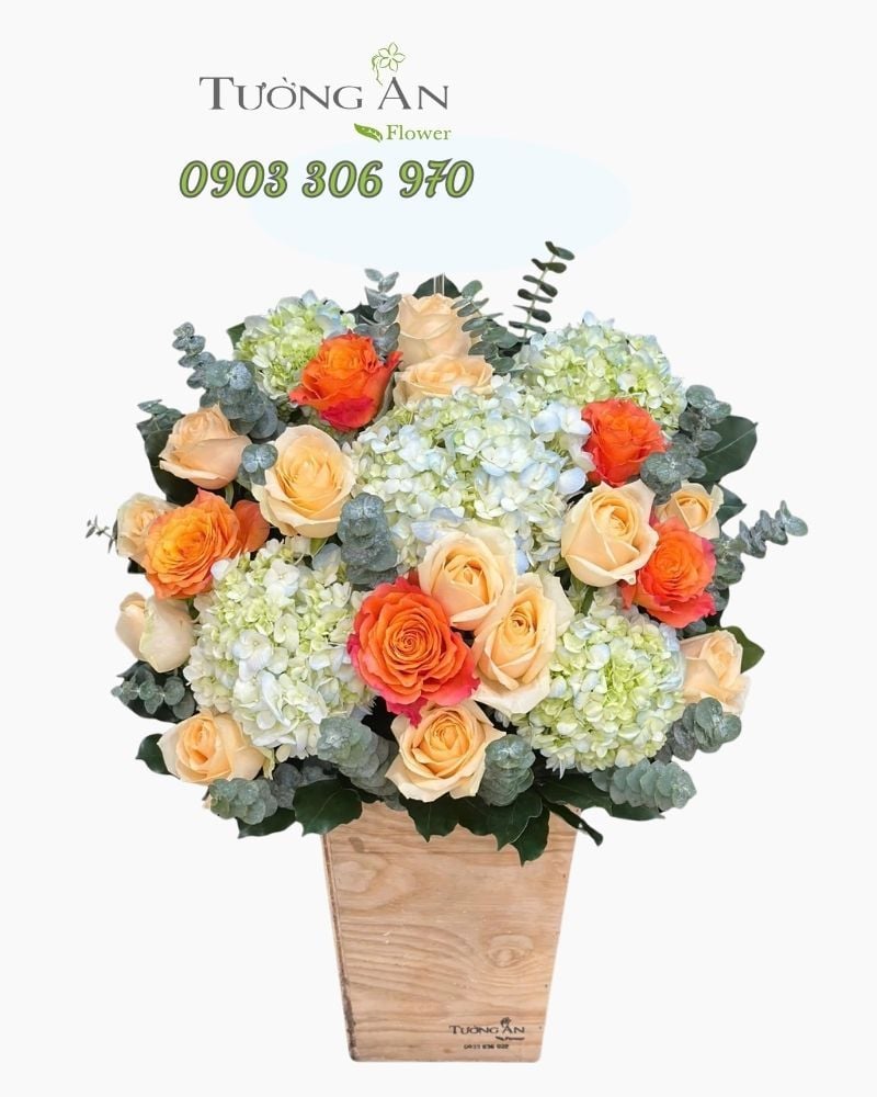  Hoa Cắm Hộp Dịu Dàng Nắng Mới - HCH06 