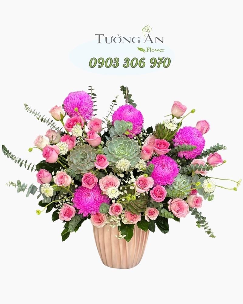  Hoa Cắm Hộp Hồng Yêu An Nhiên - HCH07 