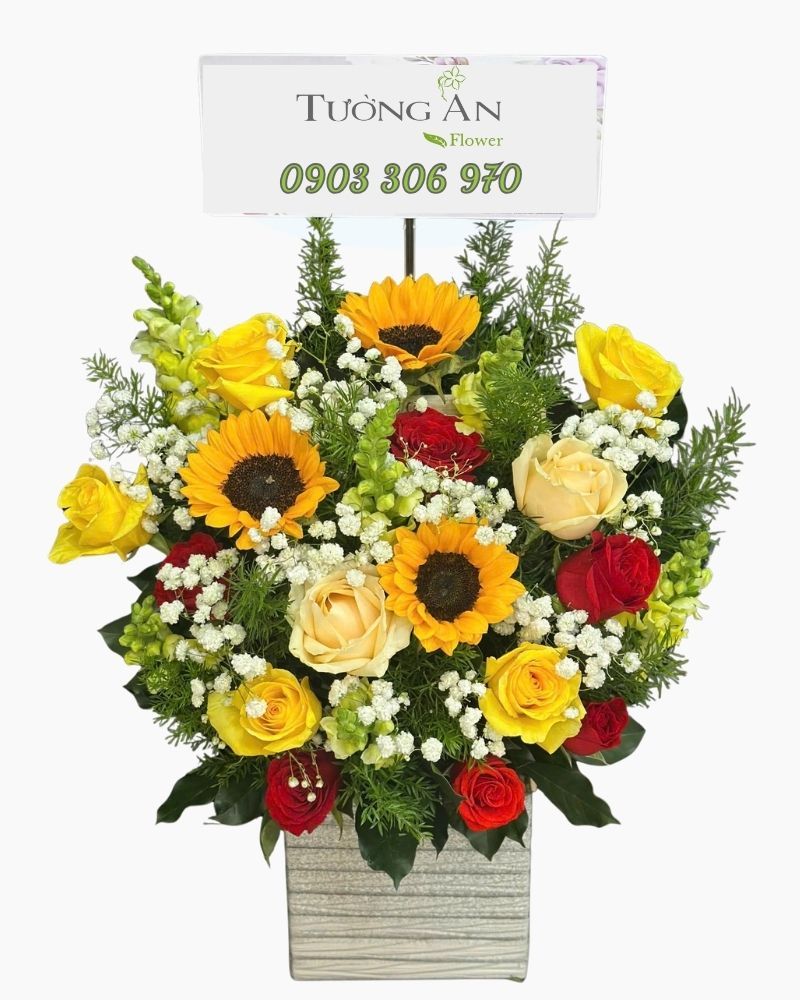  Hoa Cắm Hộp Nắng Vàng Hỷ Sự - HCH08 