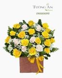  Hoa Cắm Hộp Vàng Son May Mắn - HCH75 