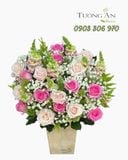  Hoa Cắm Hộp Hồng Dịu Ban Mai - HCH18 