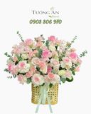  Hoa Cắm Hộp Mây Hồng Thì Thầm - HCH22 