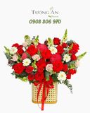  Hoa Cắm Hộp Sắc Đỏ Vẹn Nguyên - HCH24 