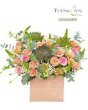  Hoa Cắm Hộp Đào Hồng An Nhiên - HCH69 