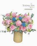  Hoa Cắm Hộp Hồng Mơ Thanh Khiết - HCH71 