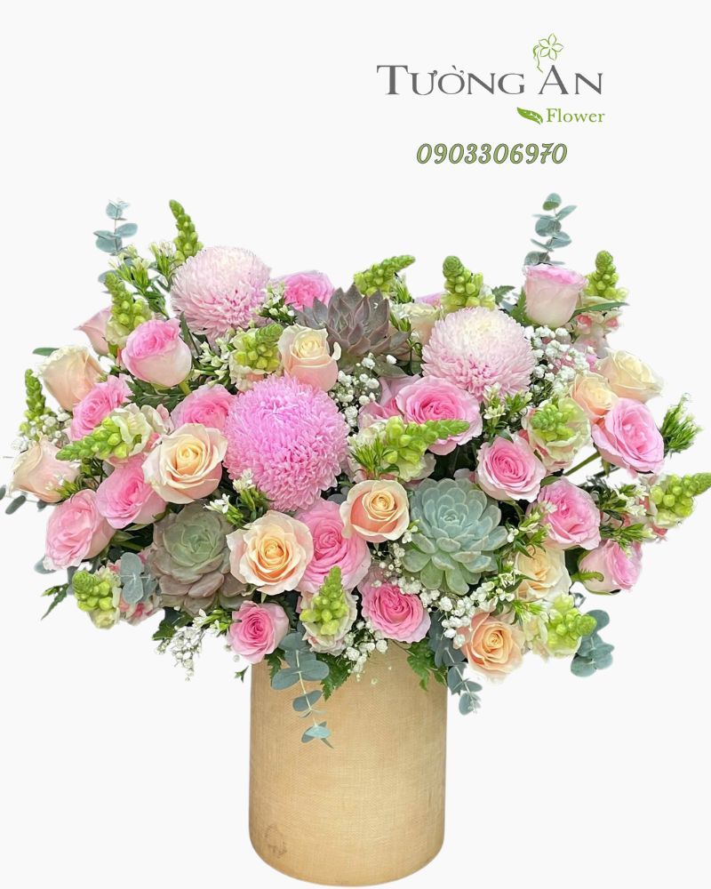  Hoa Cắm Hộp Sắc Hoa Thanh Bình - HCH73 