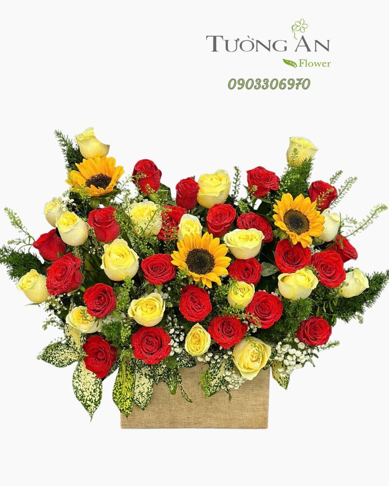  Hoa Cắm Hộp Rực Nắng Thành Công - HCH74 