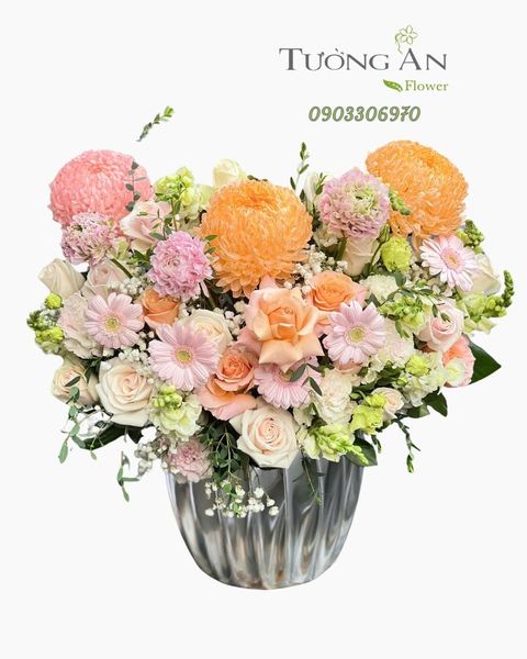 Hoa Cắm Hộp Đào Hồng Mơ Nắng - HCH76