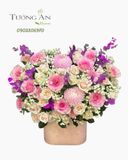  Hoa Cắm Hộp Hồng Ngọc Tím Thương - HCH60 