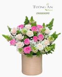  Hoa Cắm Hộp Hồng Phấn Thanh Xuân - HCH58 