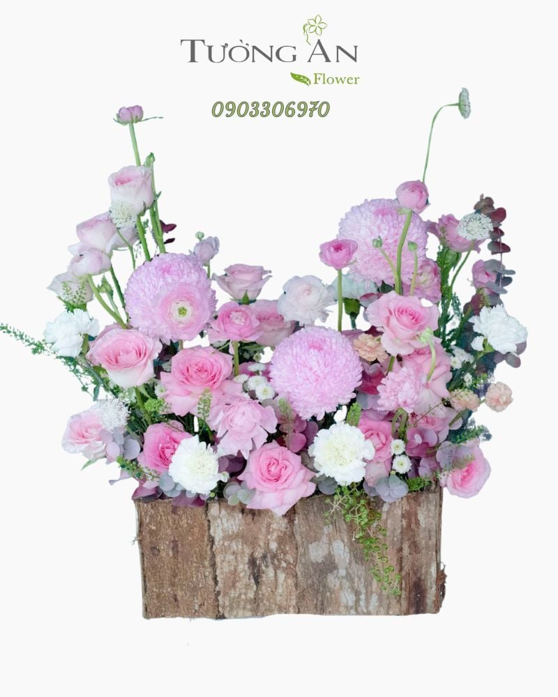  Hoa Cắm Hộp Hồng Ngọt An Yên - HCH65 