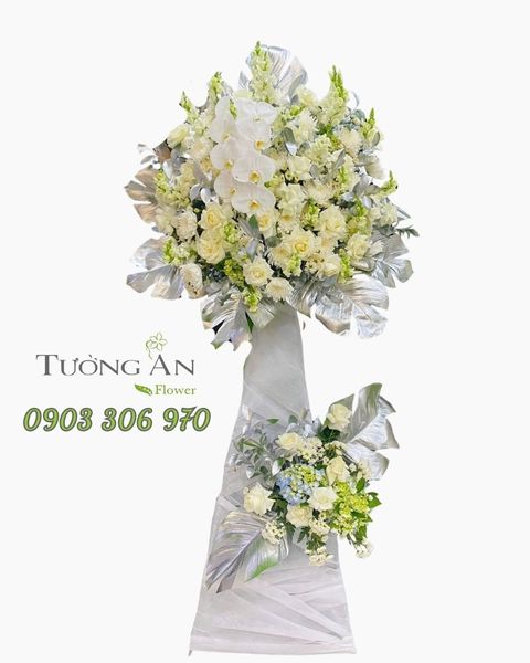 Vòng Hoa Chia Buồn Bạch Liên Tiễn Biệt - HTL25