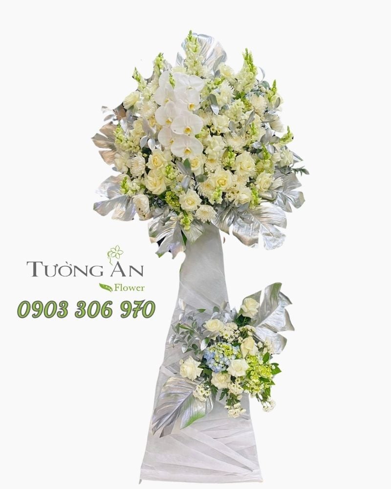  Vòng Hoa Chia Buồn Bạch Liên Tiễn Biệt - HTL25 