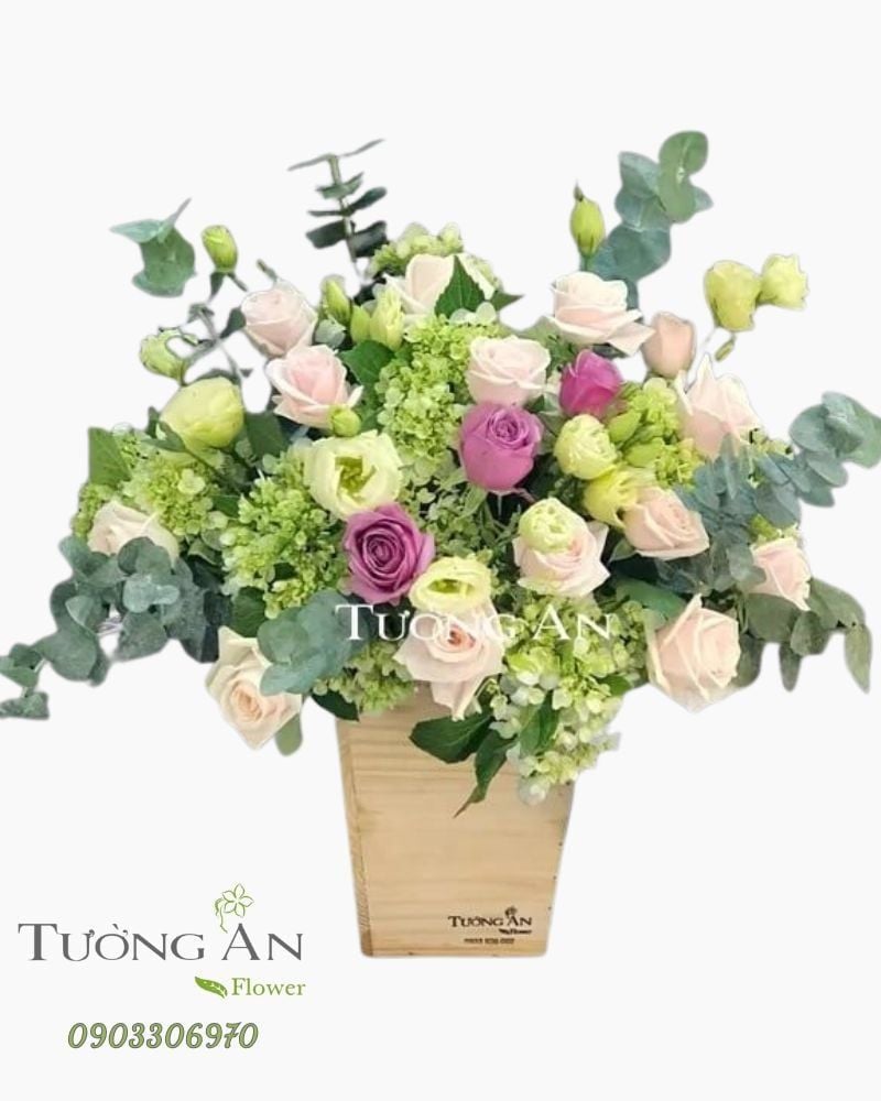  Hoa Cắm Hộp Bình Yên - A268 