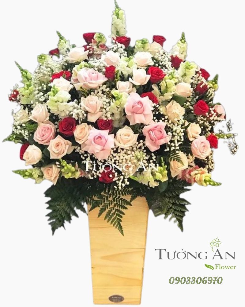  Hoa Cắm Hộp Hoa Ngày Vui - A147 