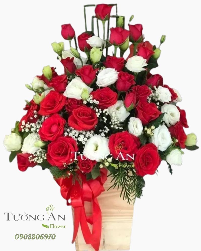  Hoa Cắm Hộp Mây Ngàn - A143 