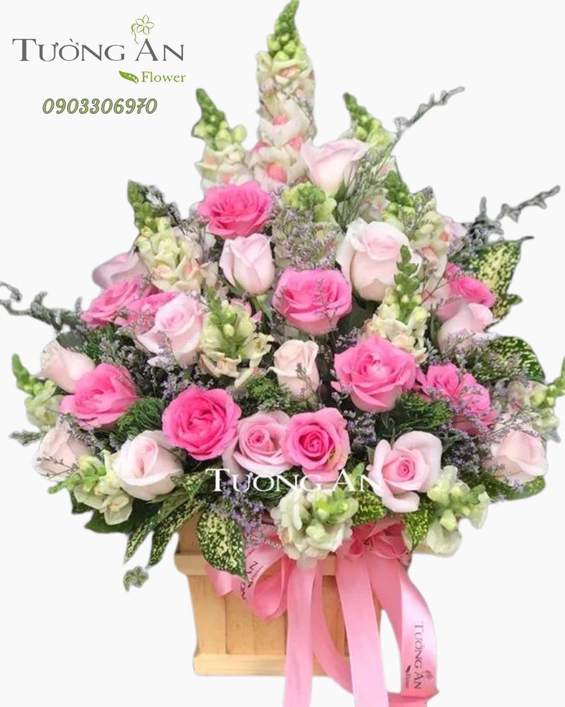  Hoa Cắm Hộp Mơ Về Em - A141 