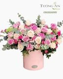  Hoa Cắm Hộp Sắc Hồng - A228 