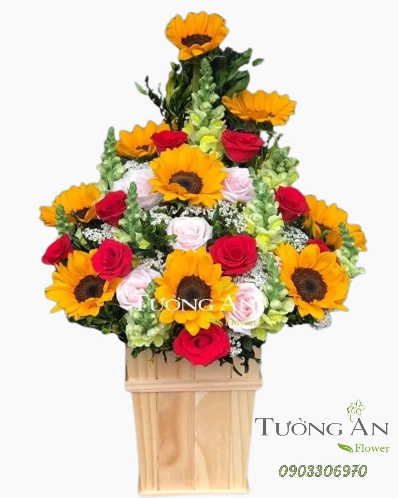  Hoa Cắm Hộp Sum Vầy - A138 