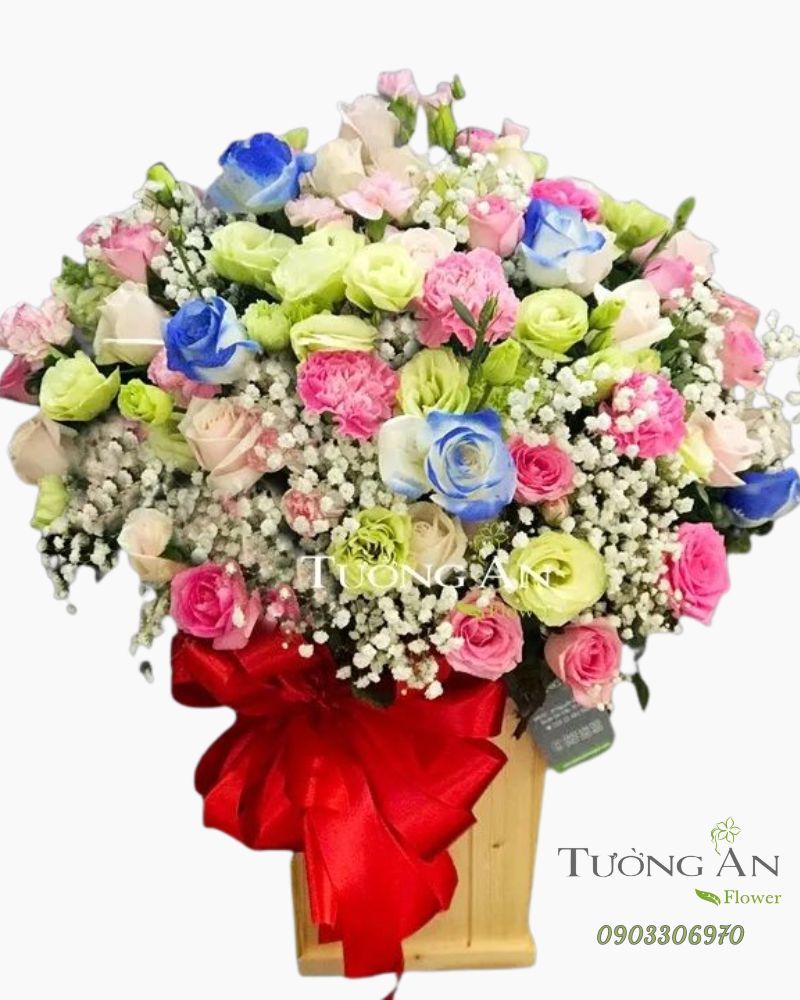  Hoa Cắm Hộp Tháng Năm Rực Rỡ - A275 