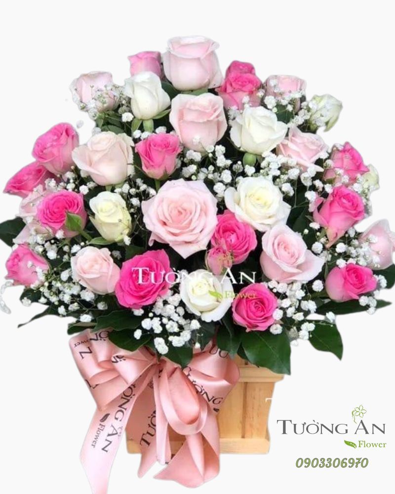  Hoa Cắm Hộp Xin Chào Em - A142 