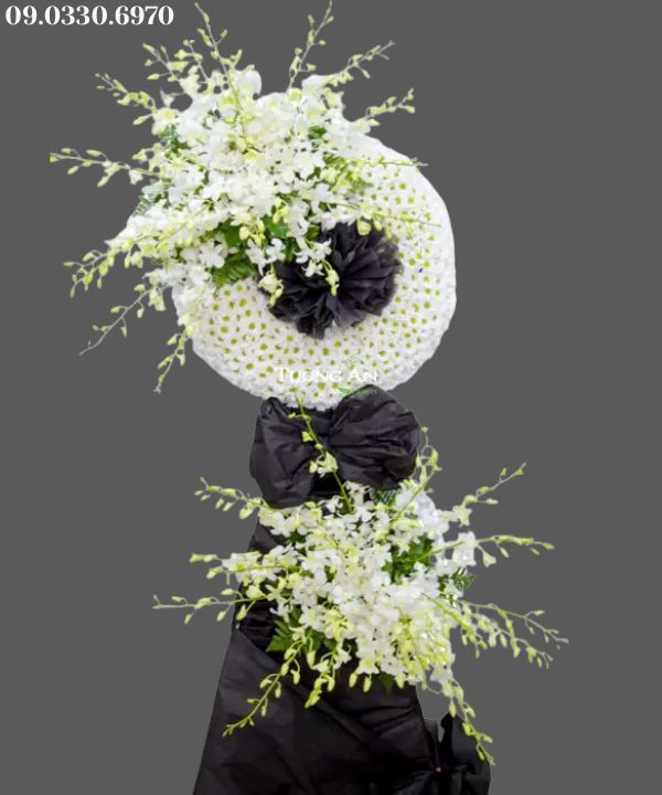  Vòng Hoa Viếng Tông Trắng - B321 