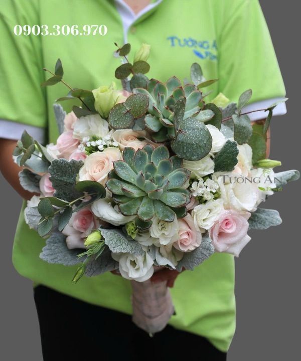  Bó Hoa Cưới Gió Thu Dịu Êm - HC12 