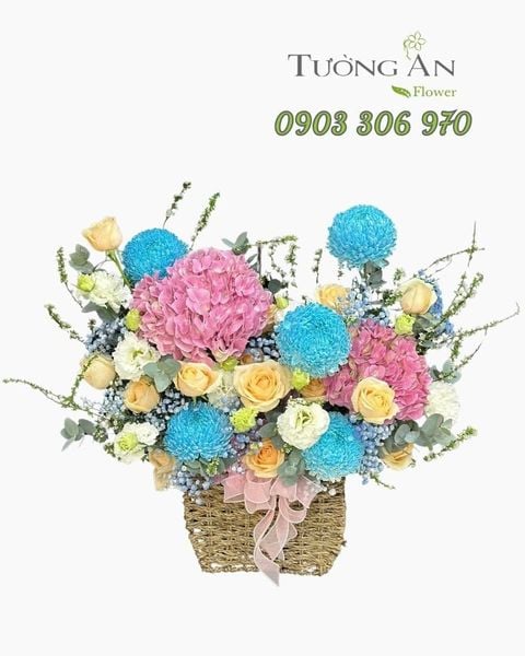  Giỏ Hoa Lam Hồng Dịu Nắng - GH01 