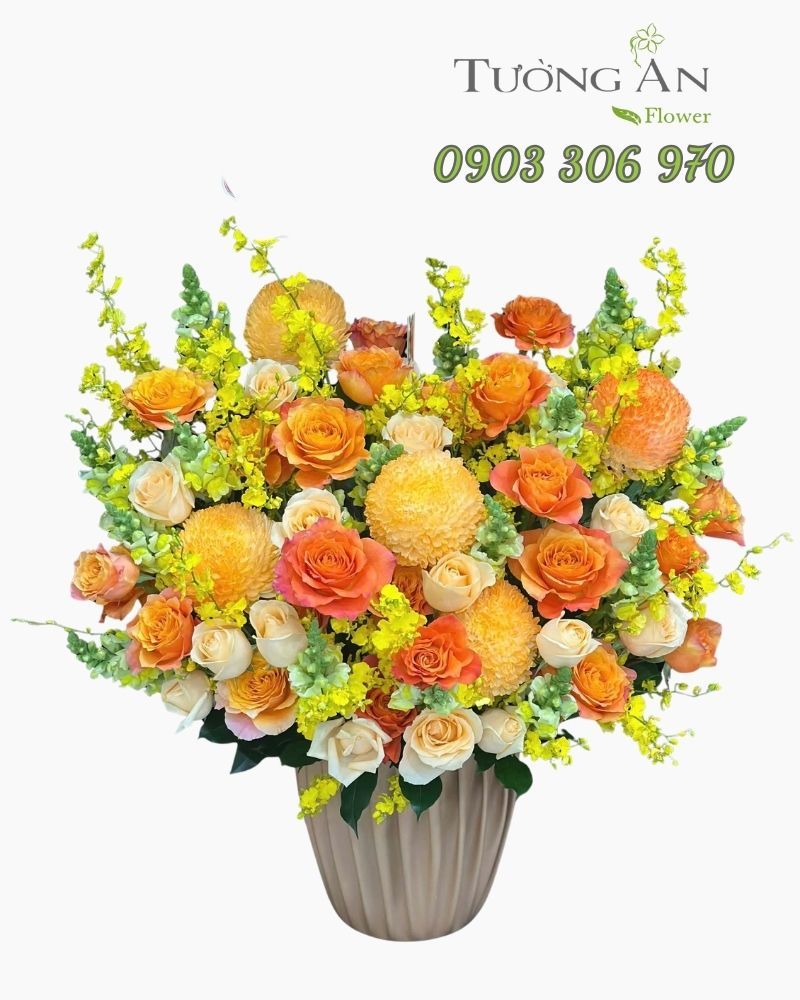  Hoa Cắm Hộp Nắng Vàng Hân Hoan - HCH15 